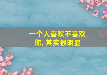 一个人喜欢不喜欢你, 其实很明显